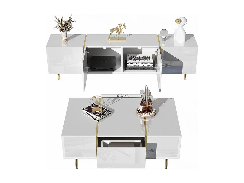Meuble TV en Bois Blanc - MERAX vue 9