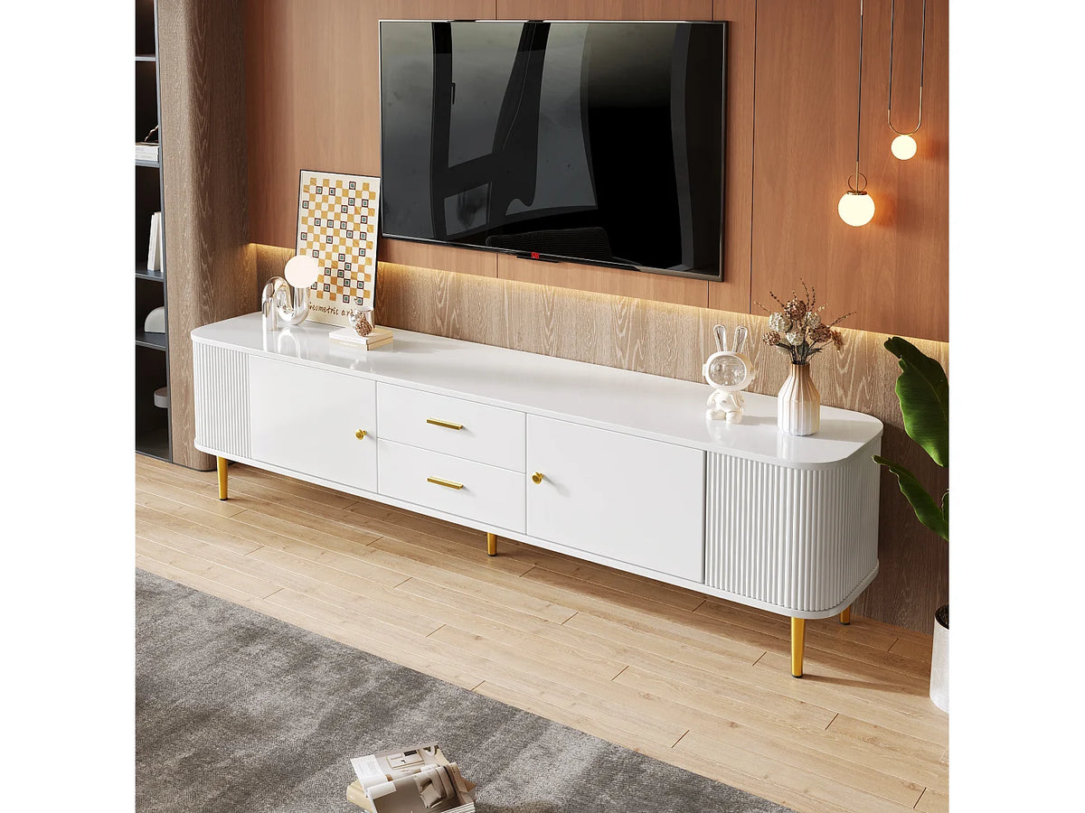 Meuble TV en Bois Blanc 170 cm - MERAX vue 7