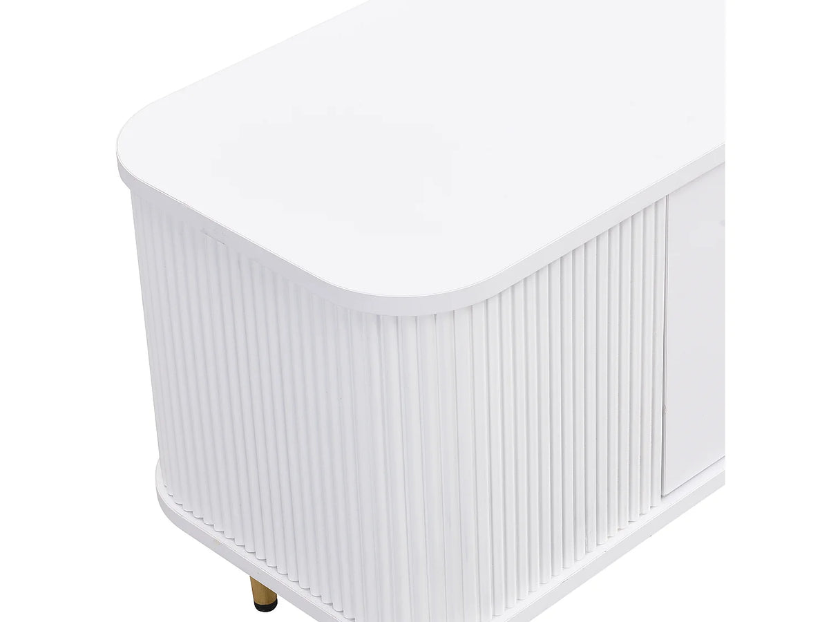 Meuble TV en Bois Blanc 170 cm - MERAX vue 9