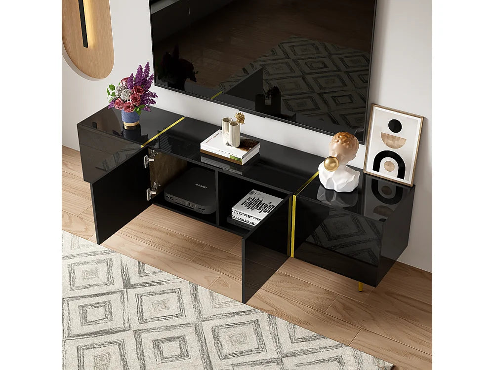 Meuble TV en Bois Noir - SWEIKO vue 3