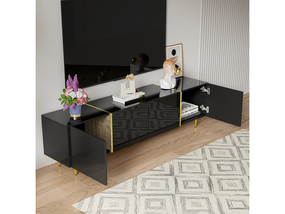 Meuble TV en Bois Noir - SWEIKO vue 4