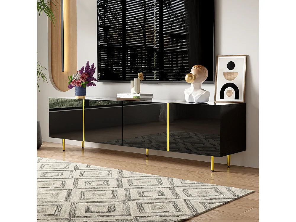 Meuble TV en Bois Noir - SWEIKO vue 6