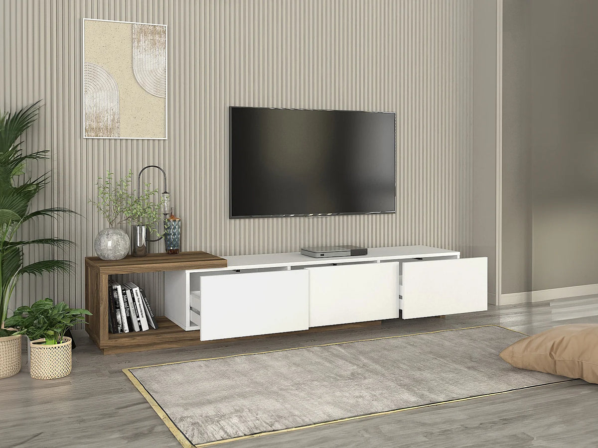 Meuble TV en Bois Blanc - DUKIAN vue 5