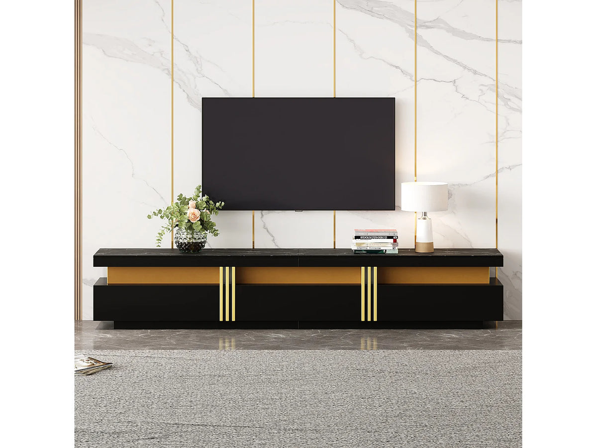 Meuble TV en Bois Noir - MERAX vue 3
