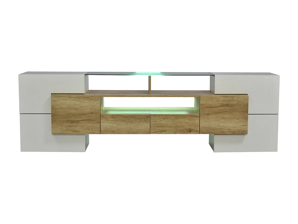Meuble TV en Bois Blanc 200 cm - MODERNLUXE vue 6