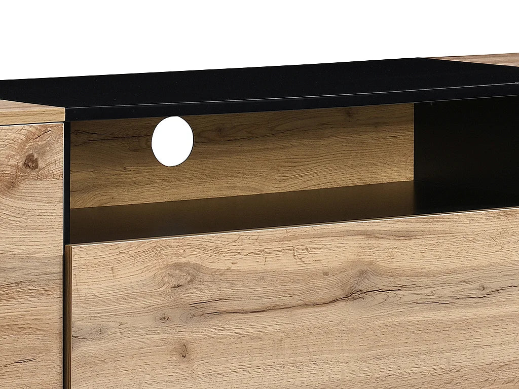 Meuble TV en Bois Noir - CEMILINA vue 3