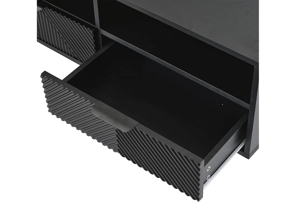 Meuble TV en Bois Noir 200 cm - MODERNLUXE vue 7