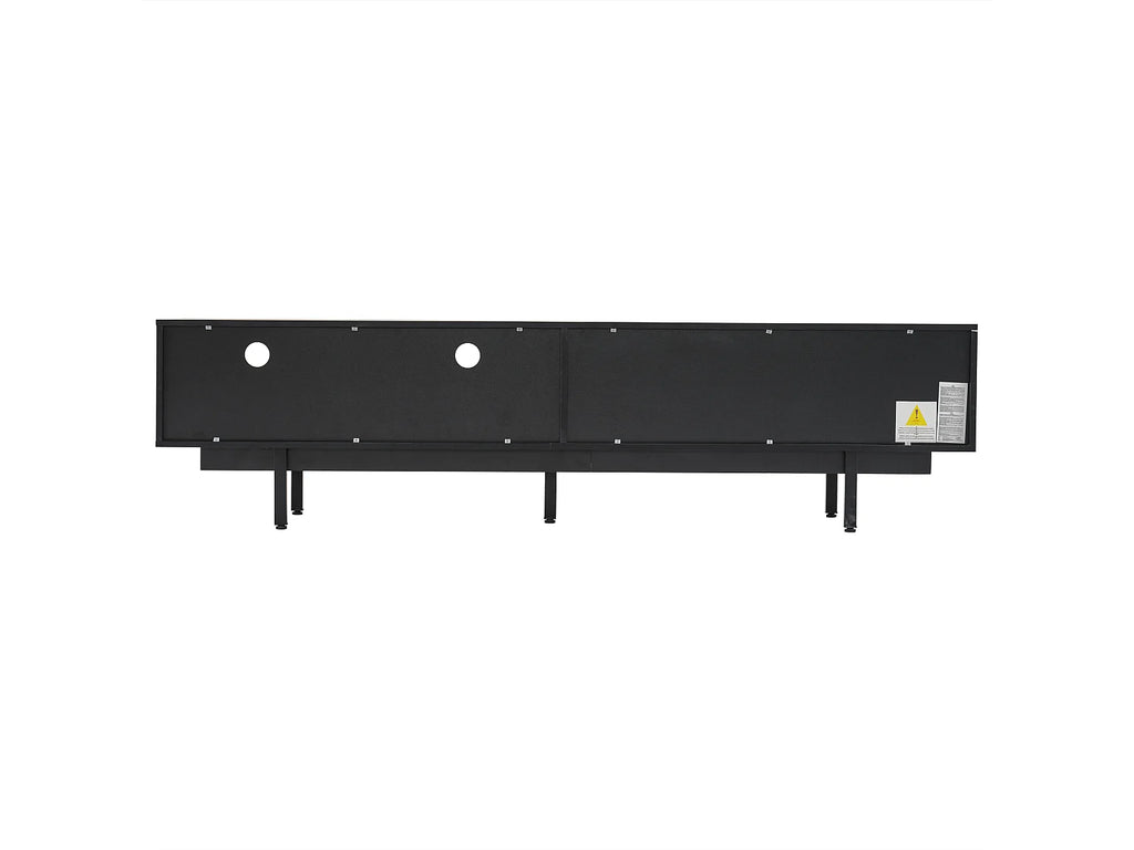Meuble TV en Bois Noir 200 cm - MODERNLUXE vue 9