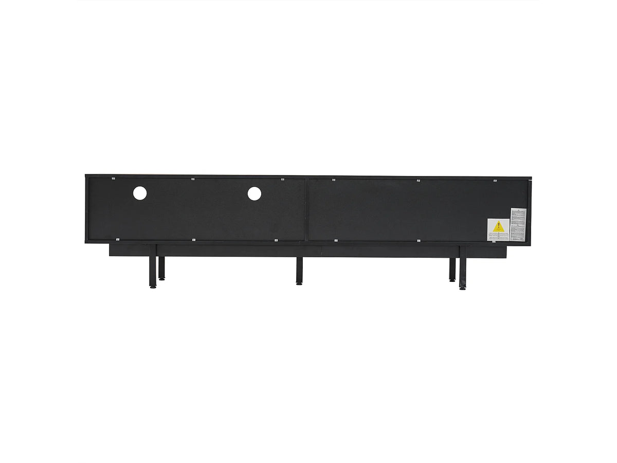 Meuble TV en Bois Noir 200 cm - MODERNLUXE vue 9