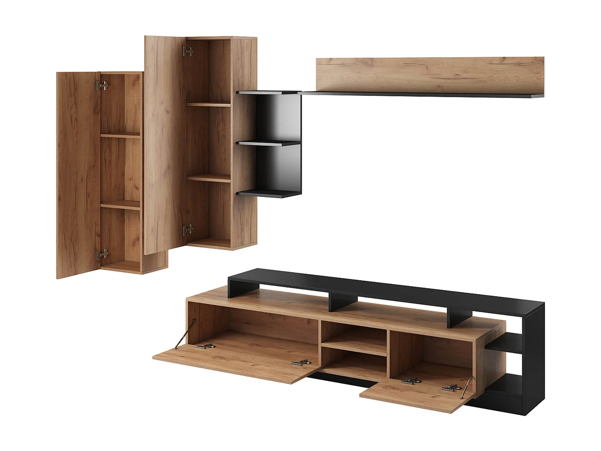 Meuble TV en Bois Gris 260 cm - IDESIA vue 3