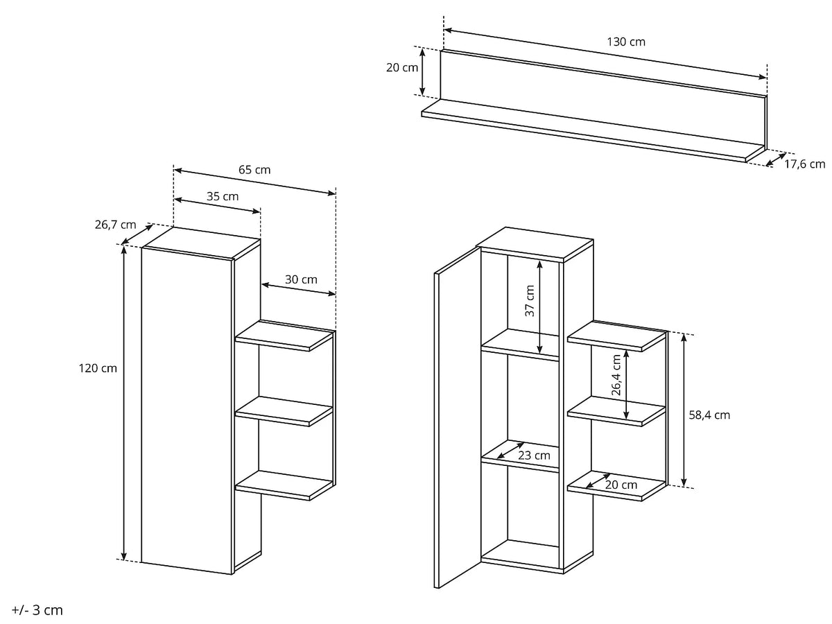 Meuble TV en Bois Gris 260 cm - IDESIA vue 4