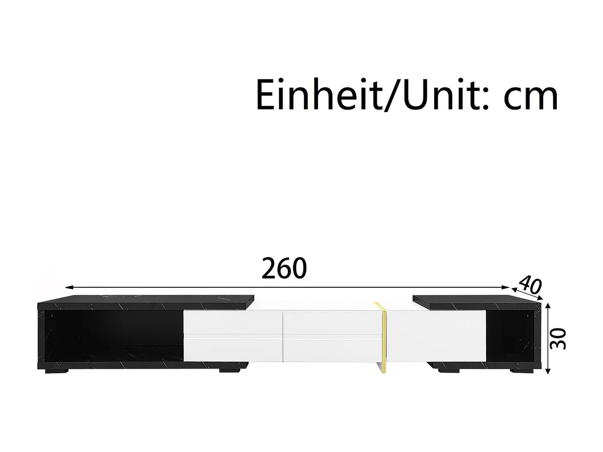 Meuble TV en Bois Blanc 260 cm - MODERNLUXE vue 5