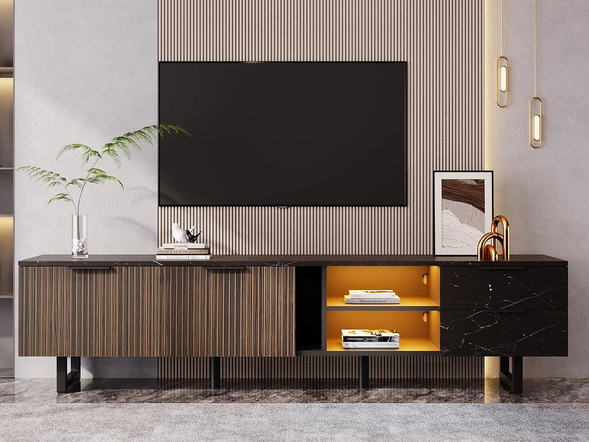 Meuble TV en Bois 200 cm - MODERNLUXE
