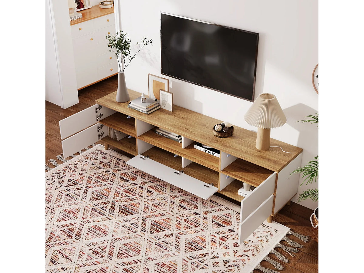 Meuble TV en Bois Blanc 175 cm - DRIPEX vue 2