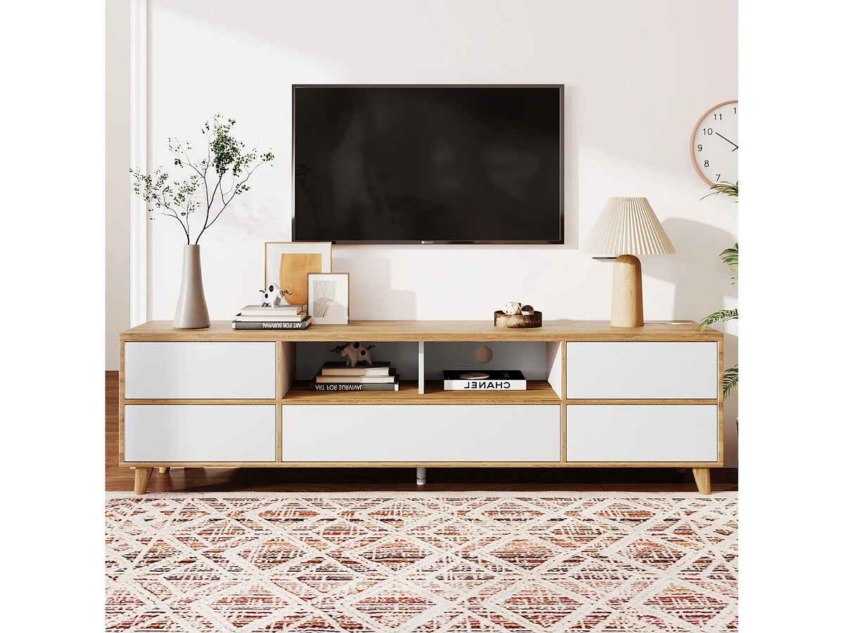 Meuble TV en Bois Blanc 175 cm - DRIPEX vue 6