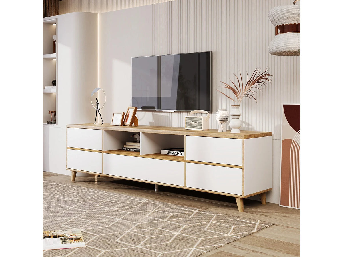 Meuble TV en Bois Blanc 175 cm - DRIPEX vue 9