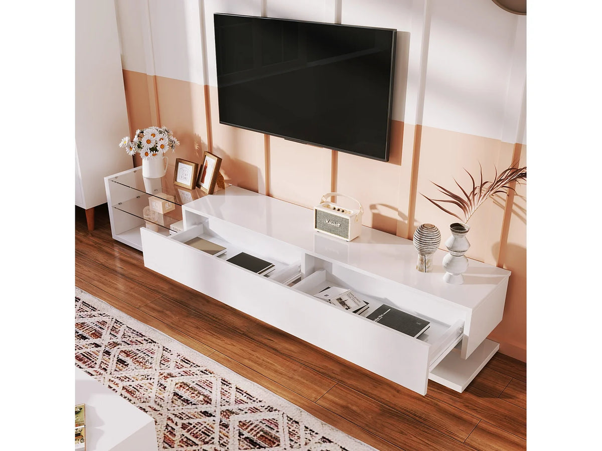 Meuble TV en Bois Blanc 170 cm - DRIPEX vue 2