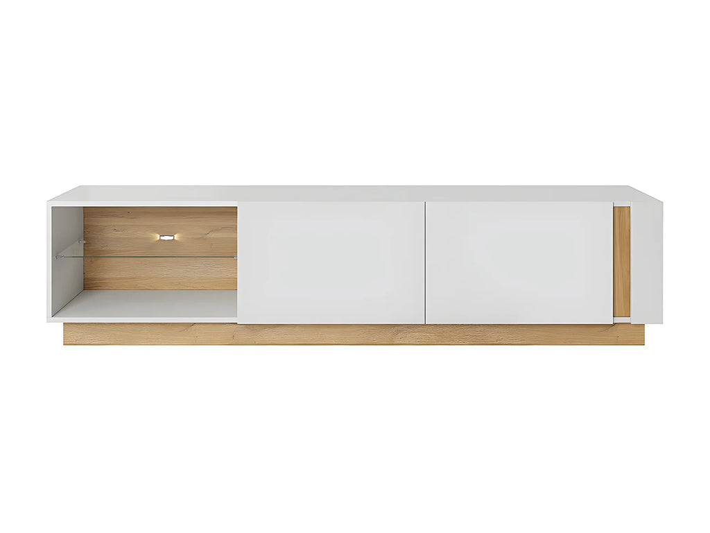 Meuble TV Effet Chêne Blanc - MURARI vue 3