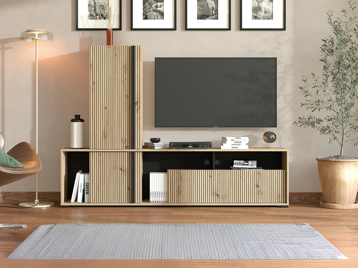 Meuble TV en Bois Noir - BELUTZY