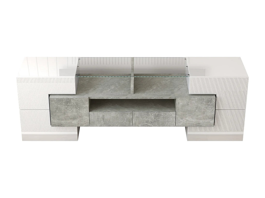 Meuble TV en Bois Blanc 145 cm - MODERNLUXE vue 6