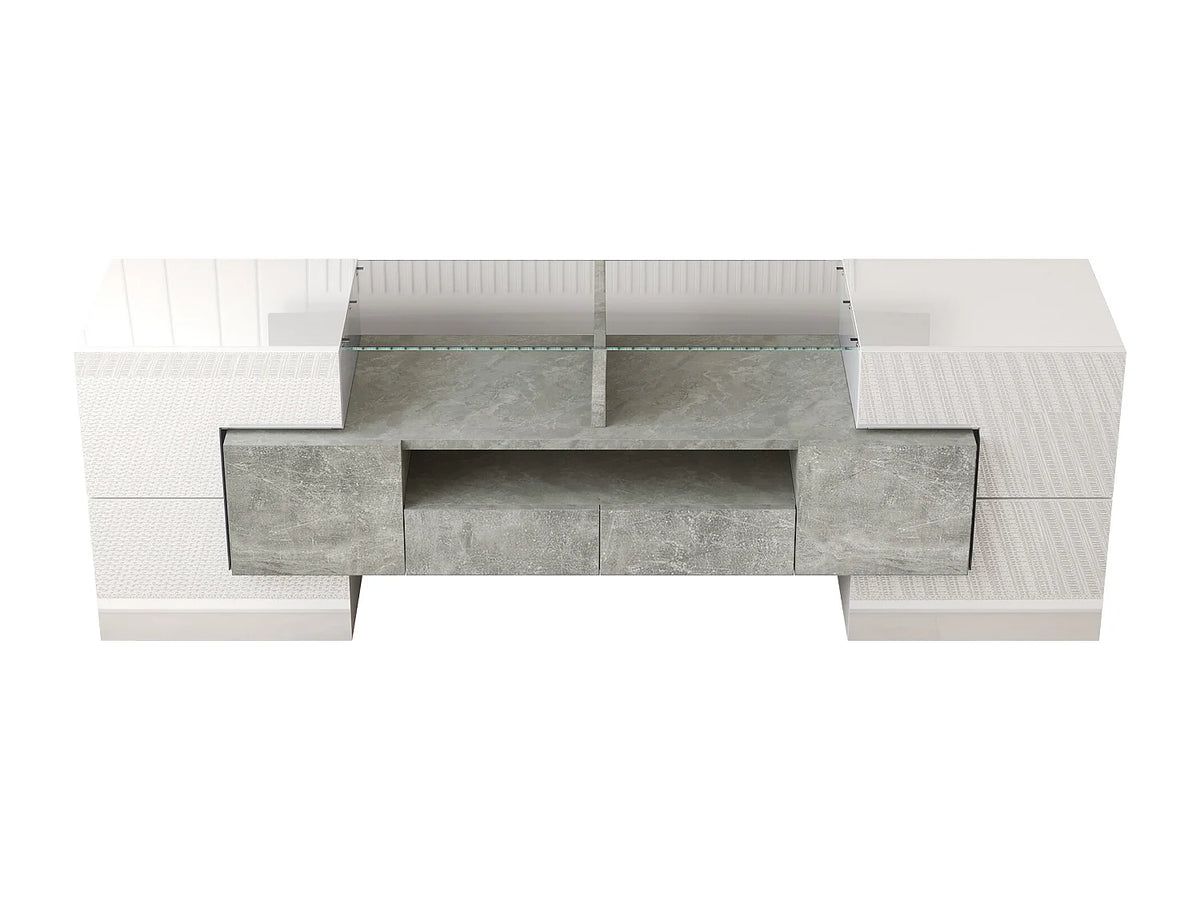 Meuble TV en Bois Blanc 145 cm - MODERNLUXE vue 6