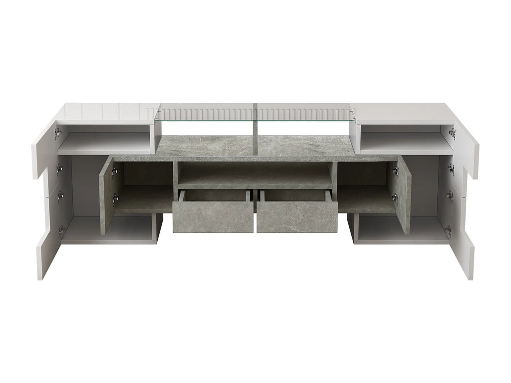 Meuble TV en Bois Blanc 145 cm - MODERNLUXE vue 7