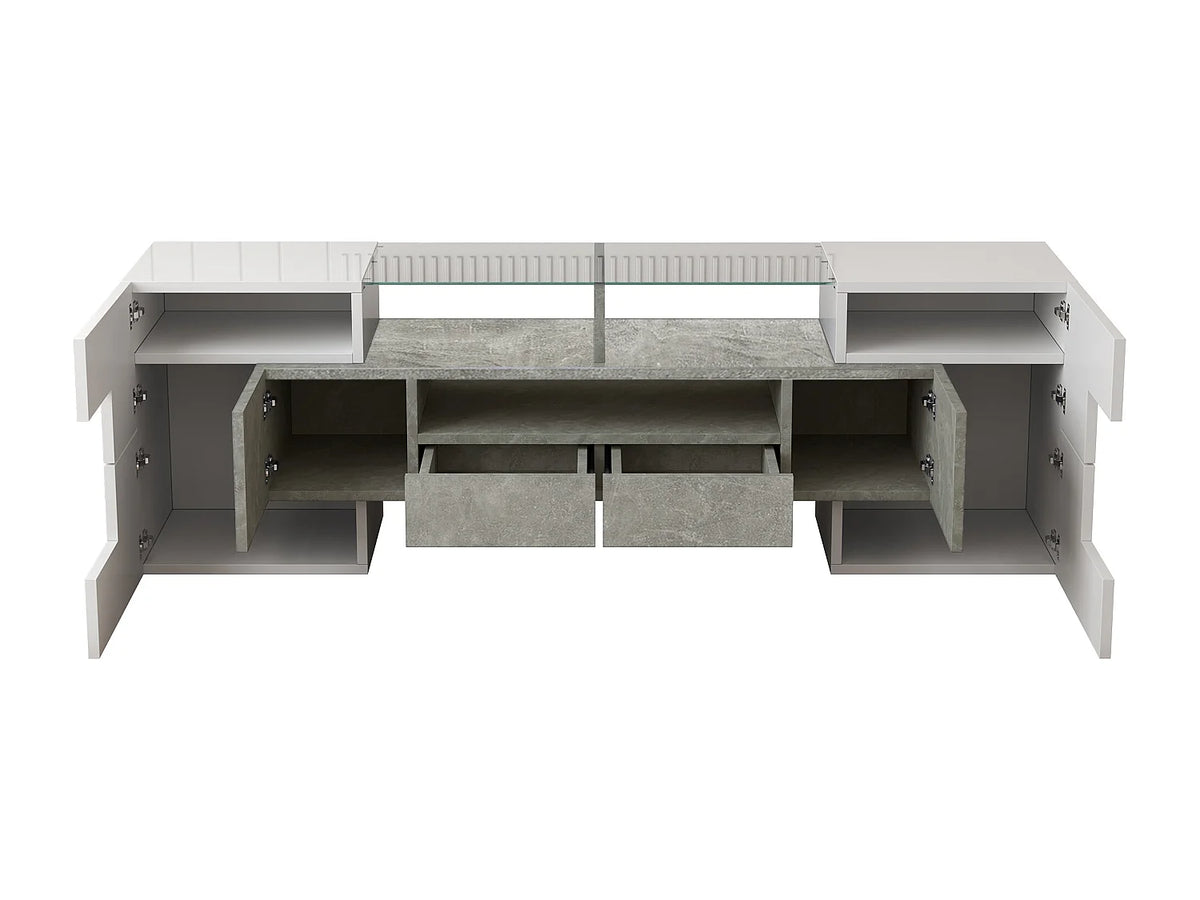 Meuble TV en Bois Blanc 145 cm - MODERNLUXE vue 7