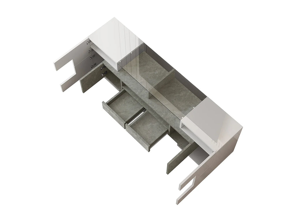 Meuble TV en Bois Blanc 145 cm - MODERNLUXE vue 9