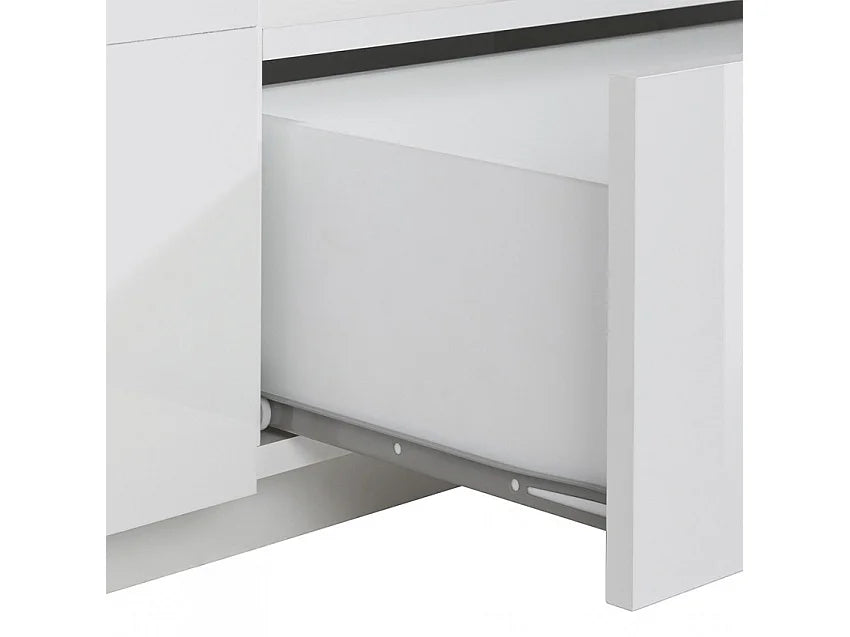 Meuble TV en Bois Blanc 220 cm - WEB FURNITURE vue 8