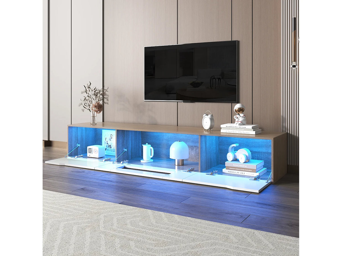 Meuble TV Effet Chêne Blanc - MERAX vue 3