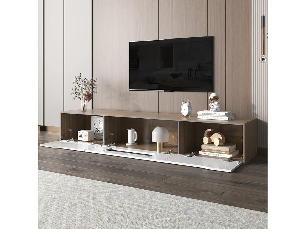 Meuble TV Effet Chêne Blanc - MERAX vue 4