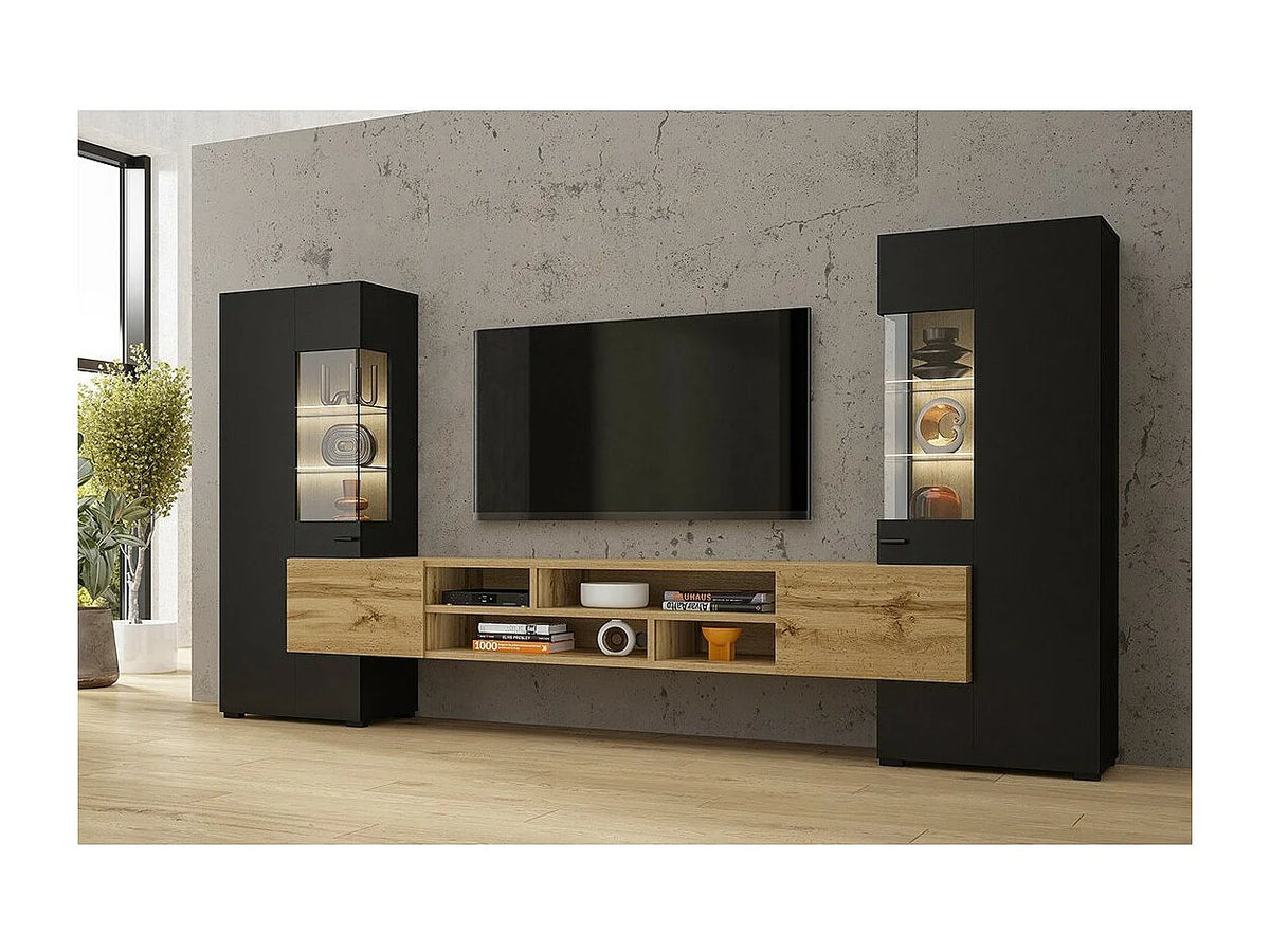 Meuble TV Effet Chêne Noir - KOBEE vue 5