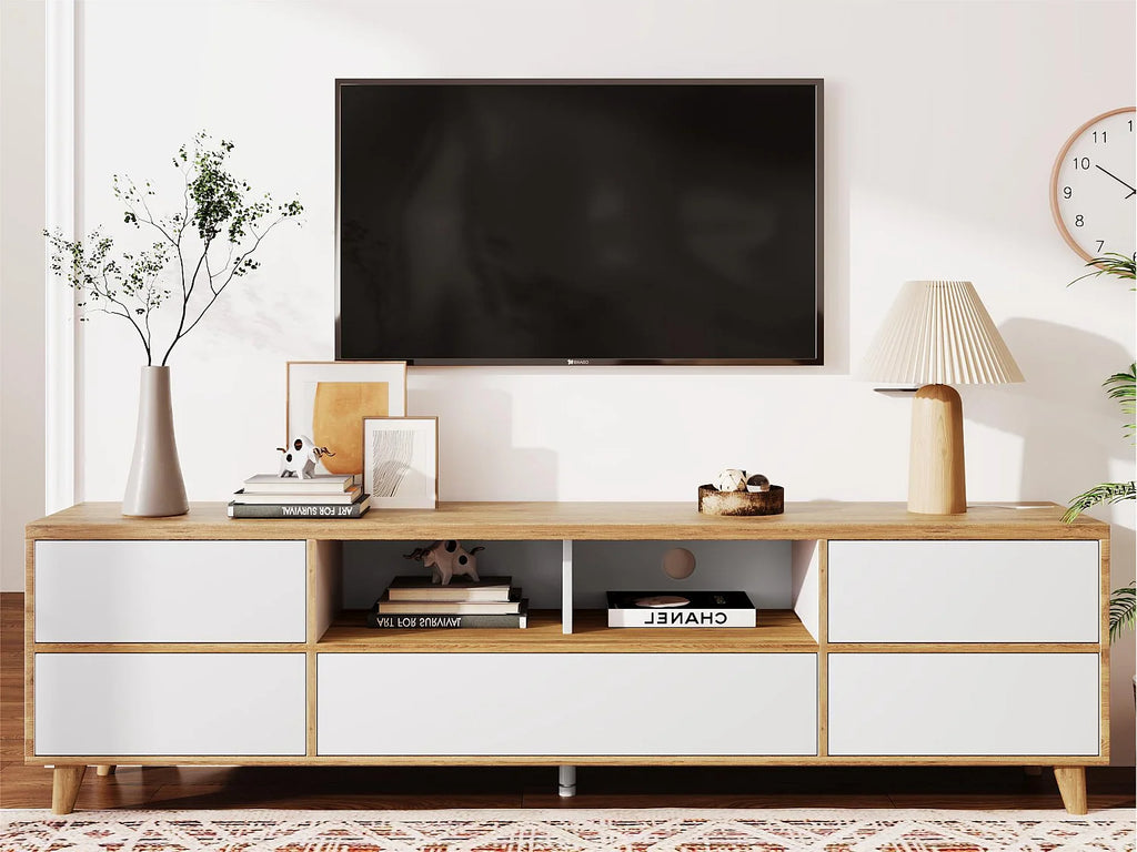 Meuble TV en Bois Blanc 175 cm - MODERNLUXE