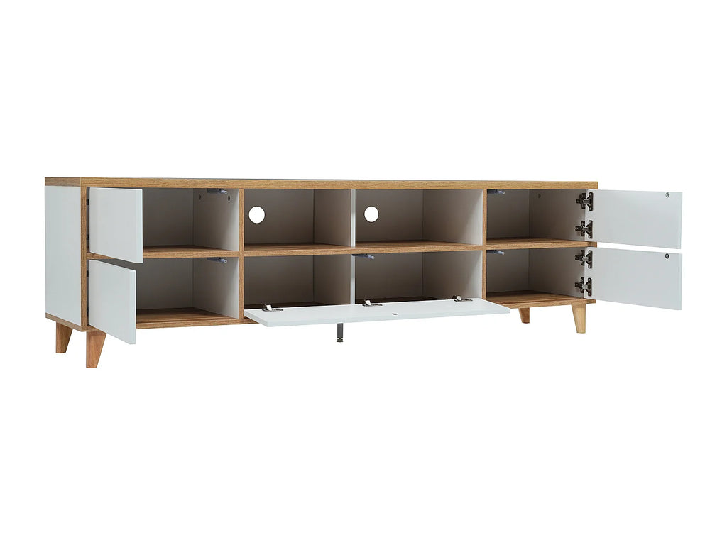 Meuble TV en Bois Blanc 175 cm - MODERNLUXE vue 2
