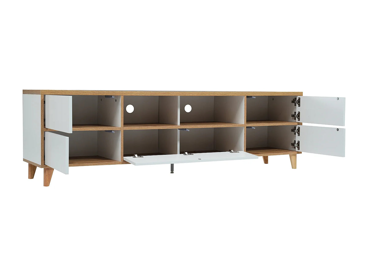 Meuble TV en Bois Blanc 175 cm - MODERNLUXE vue 2