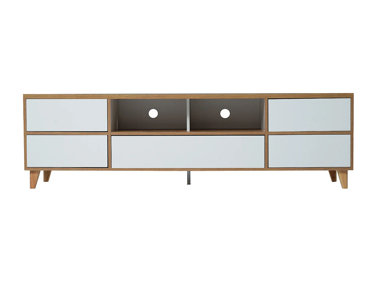 Meuble TV en Bois Blanc 175 cm - MODERNLUXE vue 3