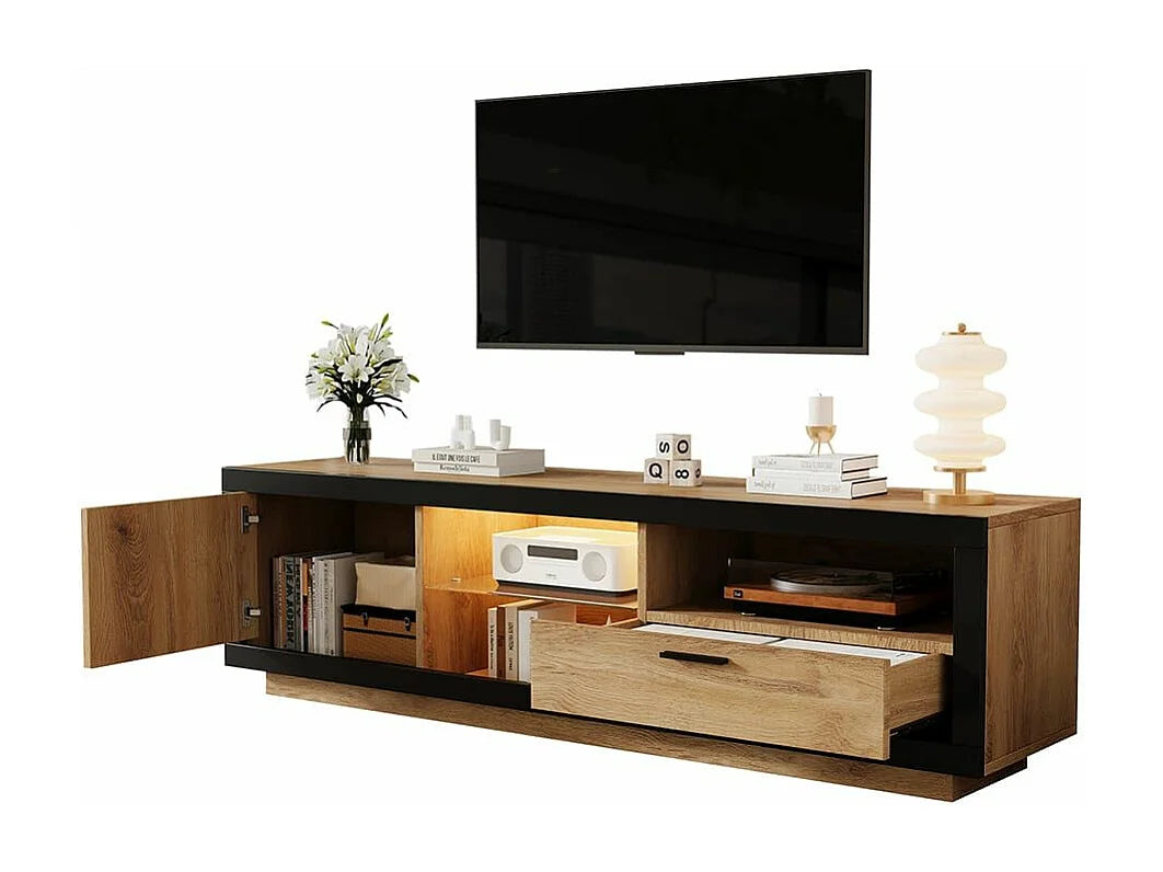 Meuble TV en Verre Noir - SWEIKO vue 7