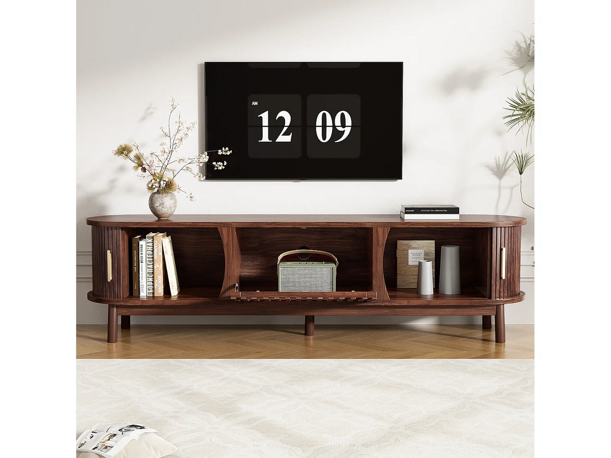Meuble TV en Bois Marron - MODERNLUXE vue 2