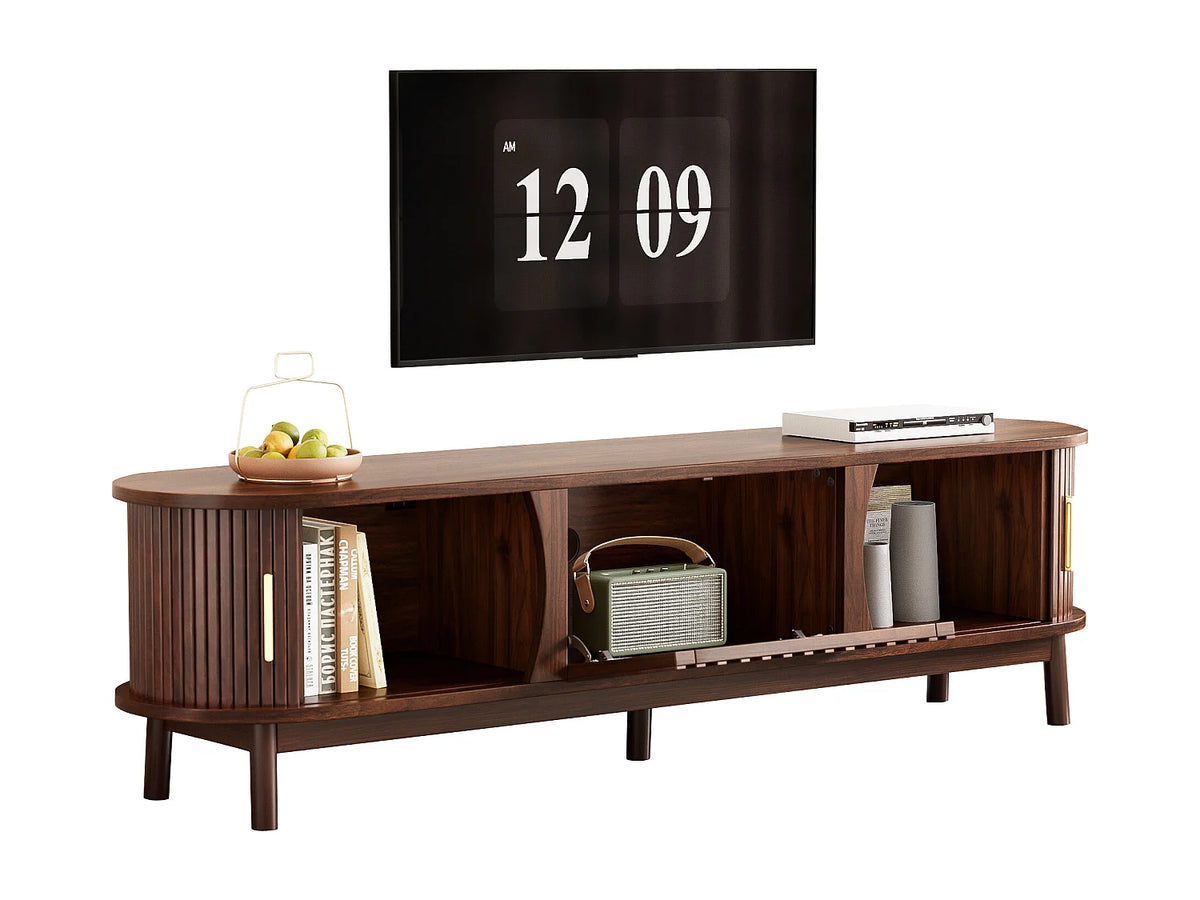 Meuble TV en Bois Marron - MODERNLUXE vue 3