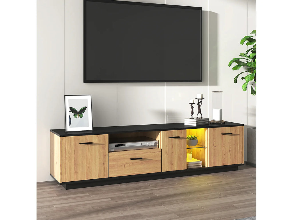 Meuble TV Bas en Bois 180 cm 3 Portes - MODERNLUXE vue 3