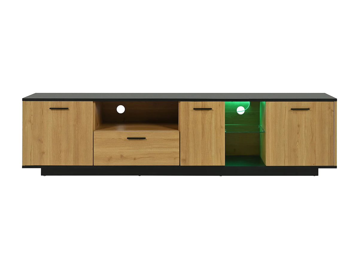 Meuble TV Bas en Bois 180 cm 3 Portes - MODERNLUXE vue 7