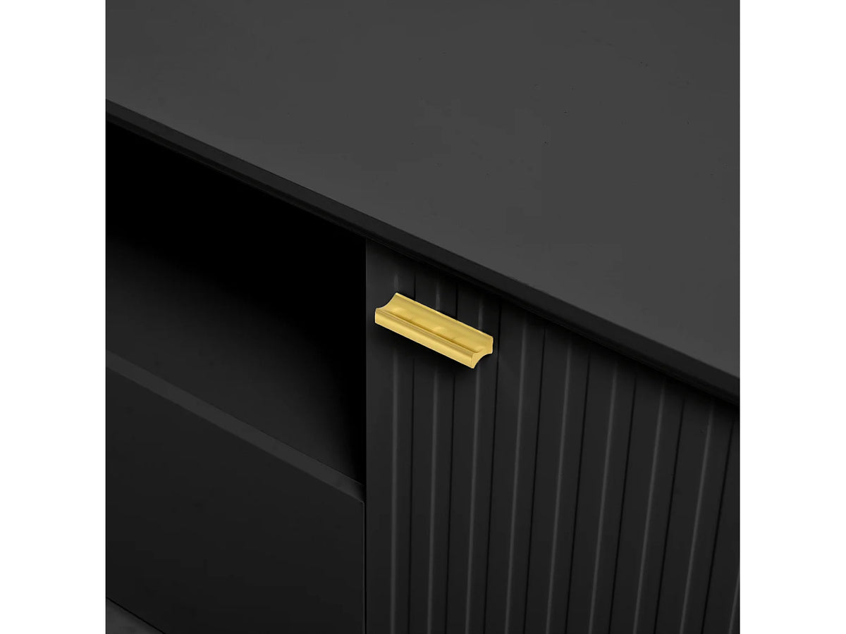 Meuble TV en Bois Noir 170 cm - MODERNLUXE vue 6