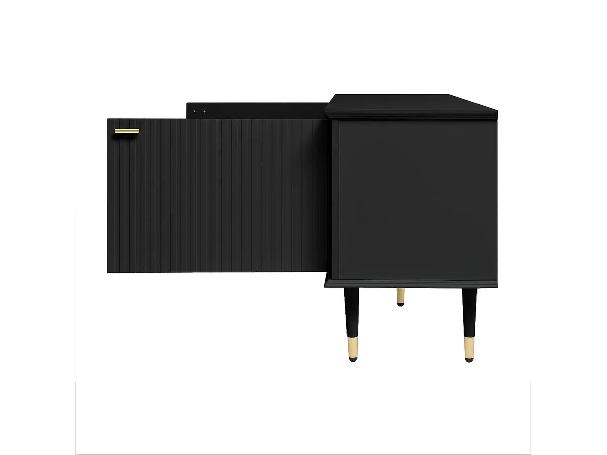 Meuble TV en Bois Noir 170 cm - MODERNLUXE vue 8