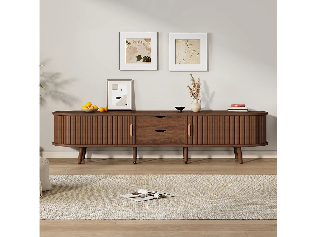 Meuble TV Bas Effet Noyer - MODFU vue 2