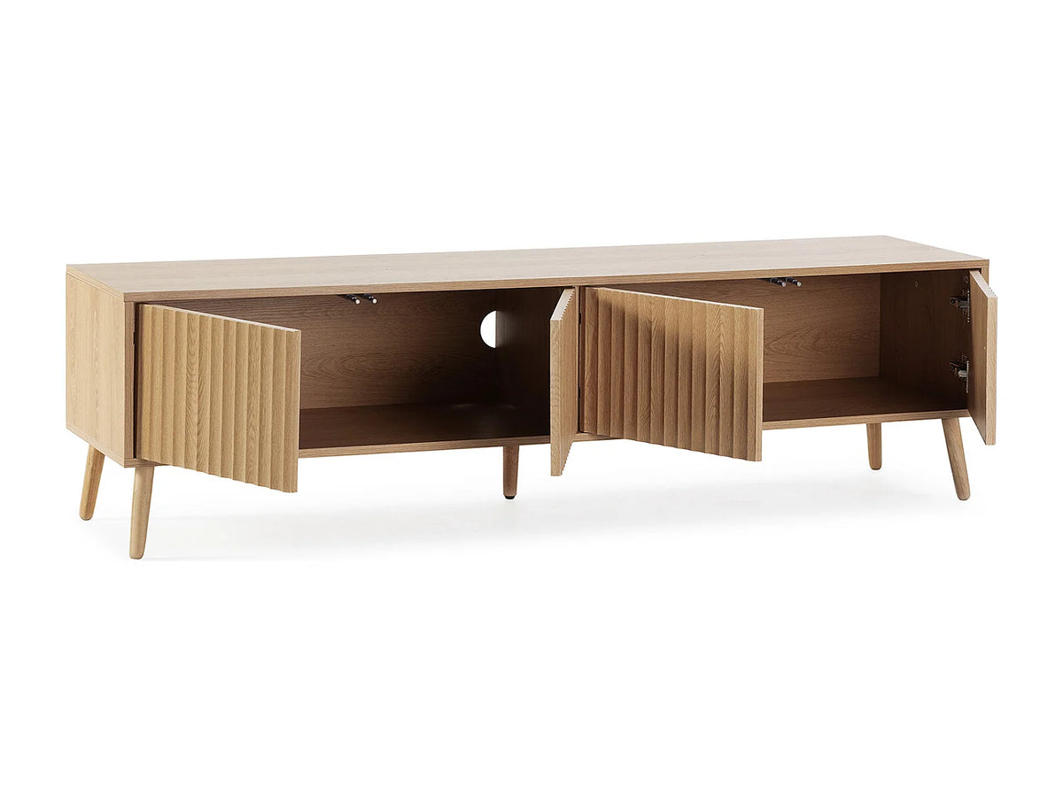 Meuble TV Bas Effet Chêne 160 cm 4 Portes - VS VENTA-STOCK vue 3