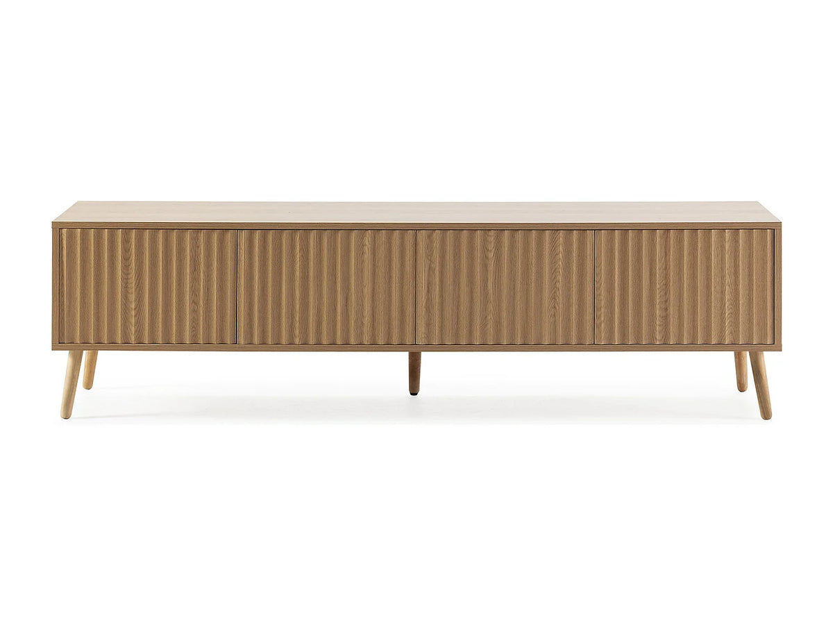 Meuble TV Bas Effet Chêne 160 cm 4 Portes - VS VENTA-STOCK vue 4