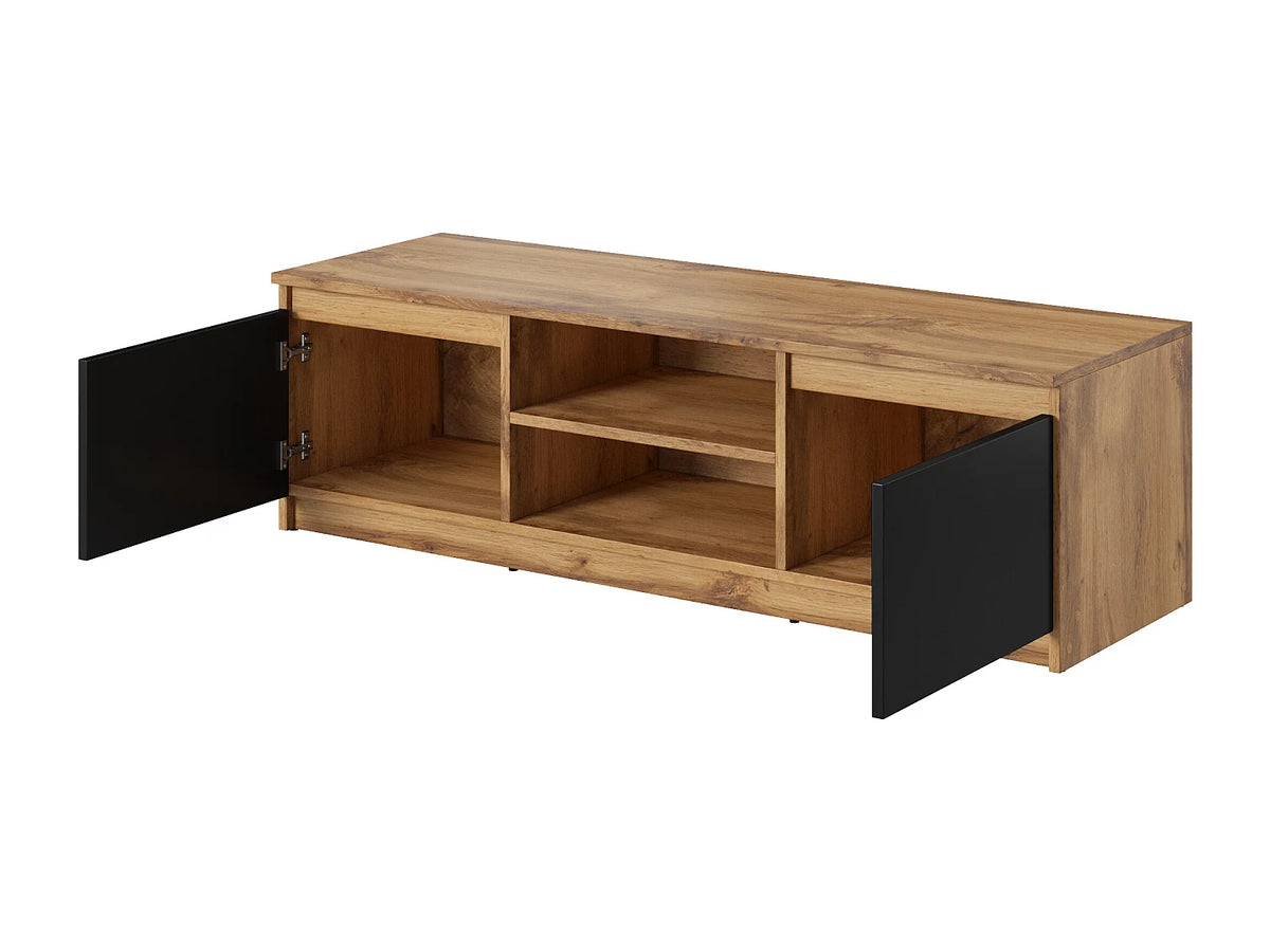 Meuble TV Bas Noir - LAUREN MEBLE BE vue 2