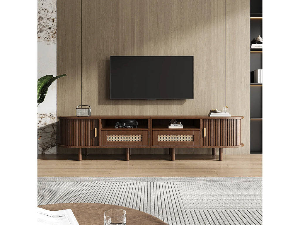 Meuble TV Bas en Bois 170 cm 2 Portes 2 Tiroirs - MODERNLUXE vue 4