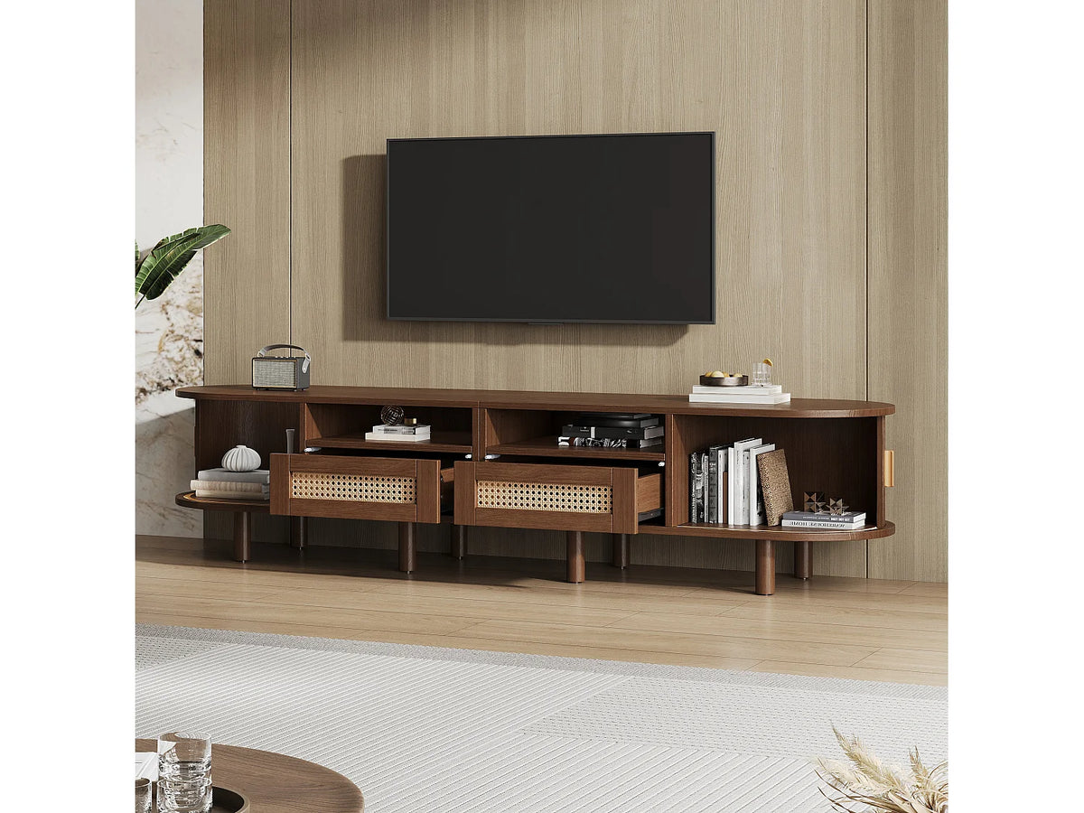 Meuble TV Bas en Bois 170 cm 2 Portes 2 Tiroirs - MODERNLUXE vue 5