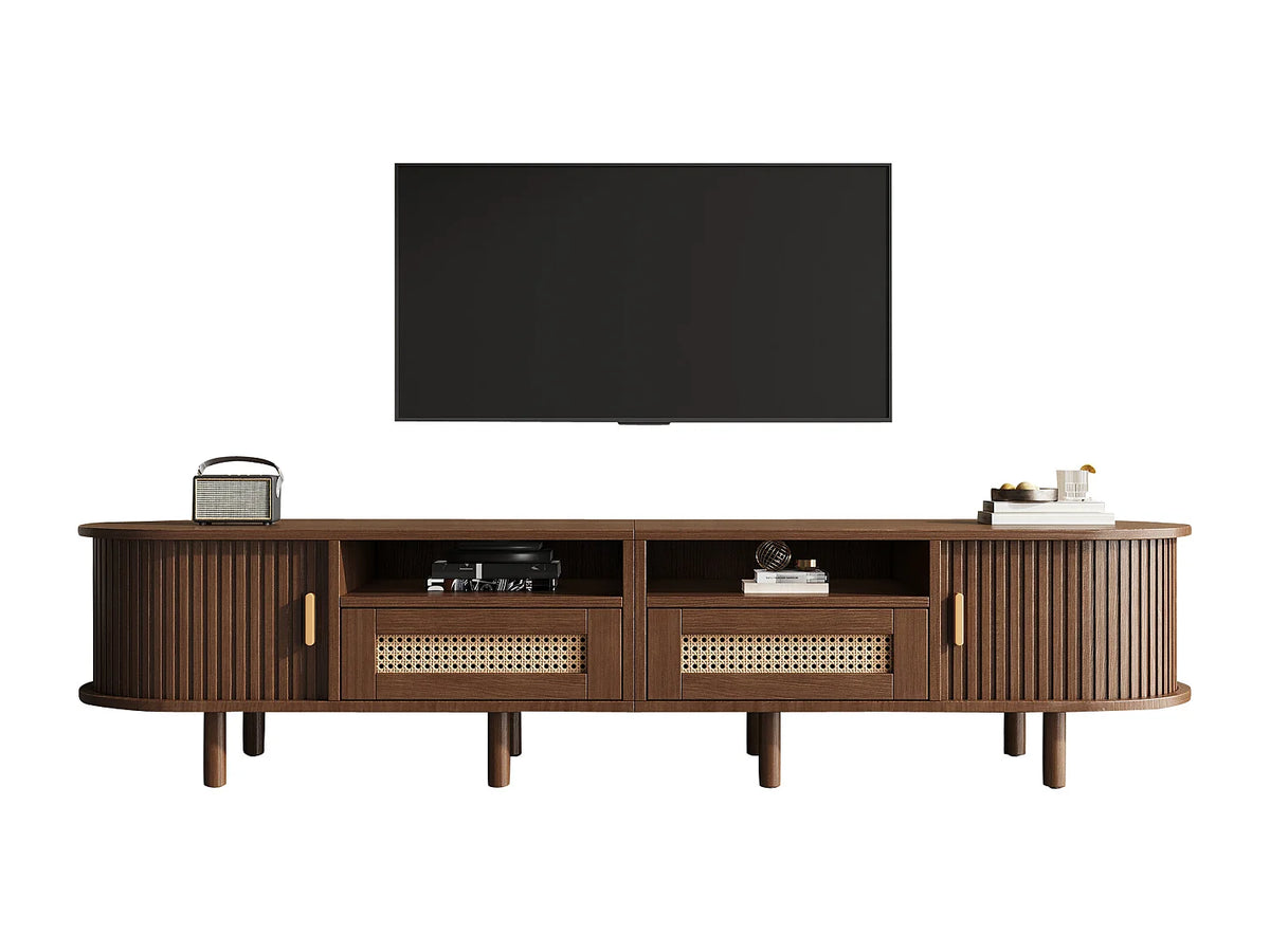 Meuble TV Bas en Bois 170 cm 2 Portes 2 Tiroirs - MODERNLUXE vue 6